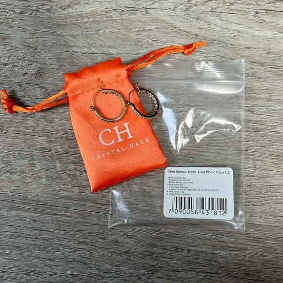 Crystal Haze Gold Mini Serena Hoops - Picture 2 of 12